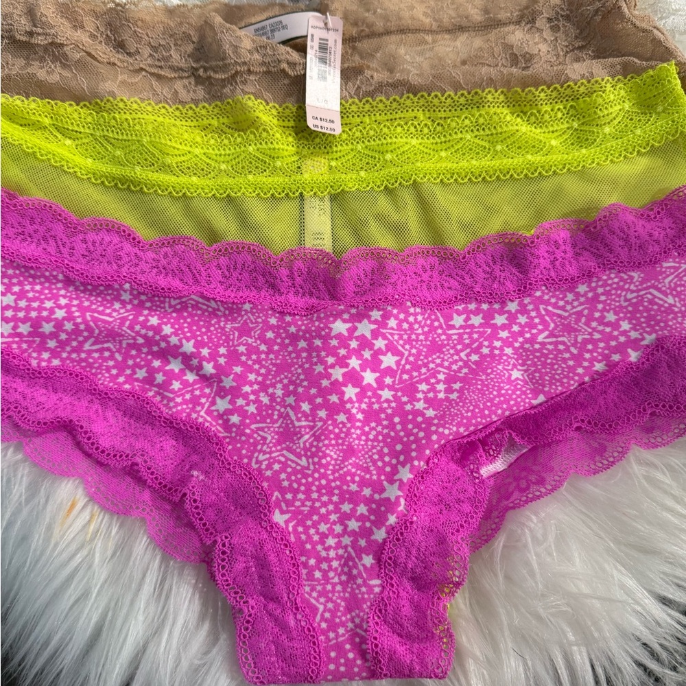Victoria's Secret Lace Trim Tops in Neon Yellow and Tan